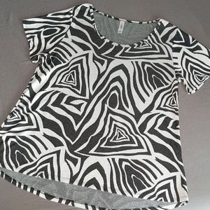 Lularoe Classic T B&W geometrics print